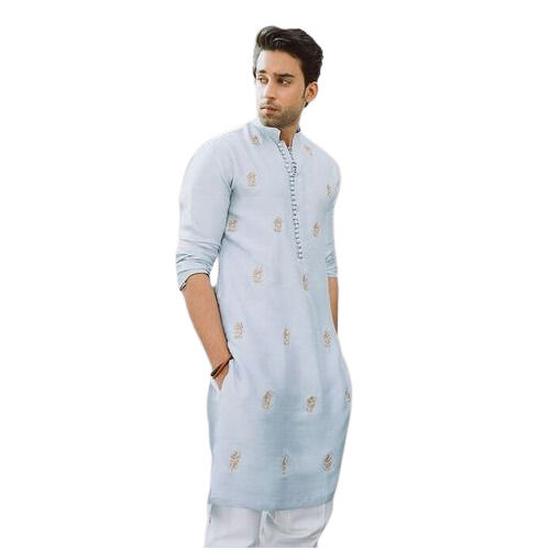 Mens Full Sleeves Printed Ethnic Cotton Kurta Chest Size: 30