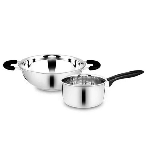 Stainless Steel Kadai And Saucepan Set For Gifting Purpose Size: As Per Customer Requirement