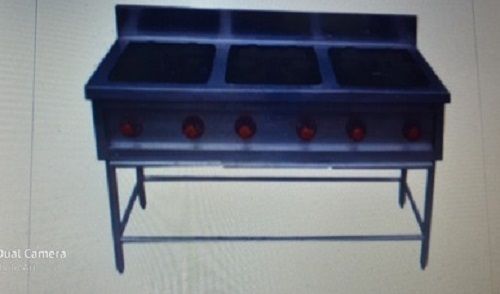 3 Burner Cooking Range For Commercial Kitchen