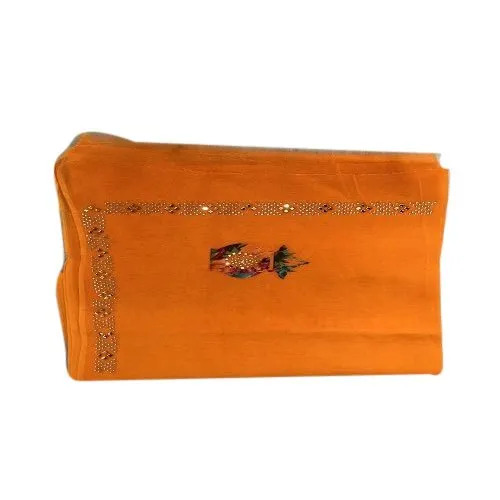 Orange 2.5 Meter Party Wear Skin-Friendly Lightweight Patch Work Bandhej Dupatta