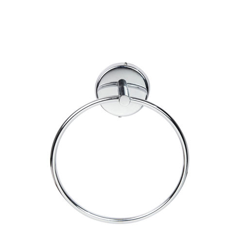 Chrome Veer Round Concealed Stainless Steel Towel Ring