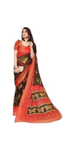 Various Sizes Are Available Multi Color Printed Traditional Saree