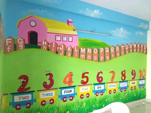 Vibrant Nursery School Wall Painting Service