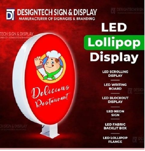 Round Shape LED Lollipop Display Board