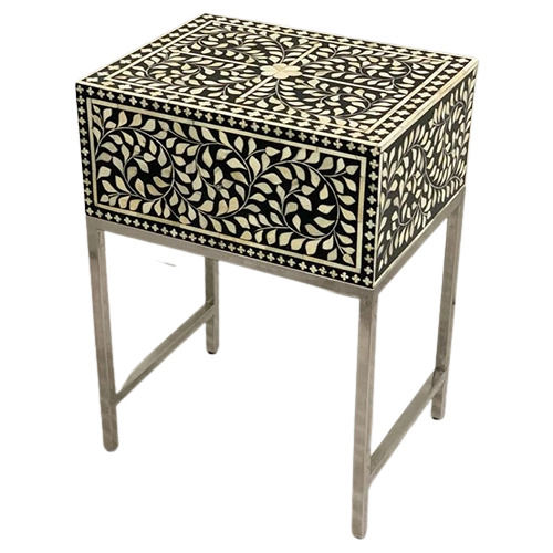 Bone Inlay Single Drawer Nightstand