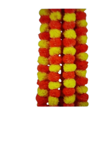 Handmade Yellow And Red Artificial Genda Flower