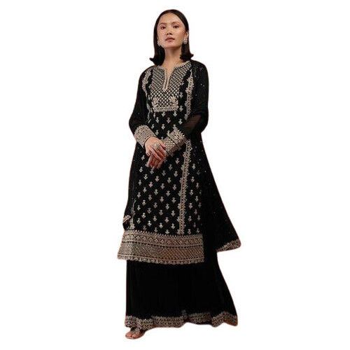 Fully Stitched Embroidered Georgette Kurti