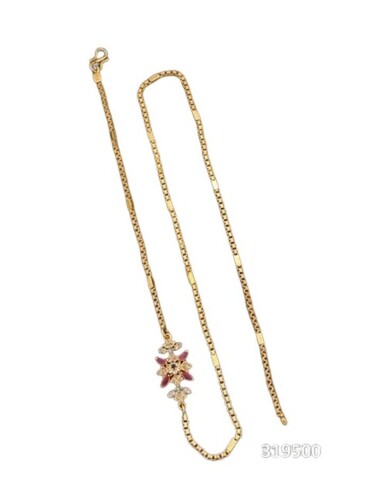 Gold Plated Trendy Mop Chain With Stone Pendant Gender: Women