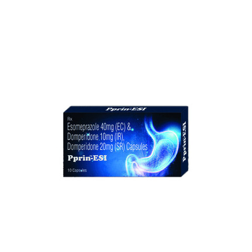 एसोमप्राजोल 40mg (Ec), डॉम्परिडोन 10mg (Ir) और डॉम्परिडोन 20mg (Sr) कैप्सूल