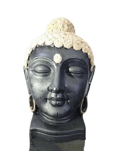 Terracotta Black Buddha Head Statue