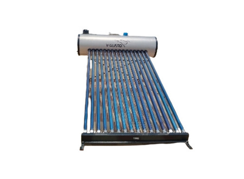 V Guard Solar Water Heater - Polished Metal Design, Blue and Silver Finish, Easy Roof Top Installation, Efficient Water Heating