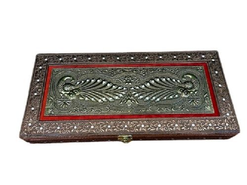 Antique Rajwadi Design Oxidised Wooden Meva Box Size: 15X7  Inch