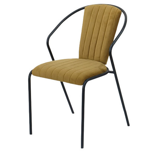 Mid Back Mild Steel Chair With Fabric Upholstery No Assembly Required