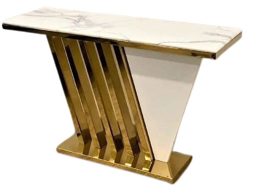 Golden And White Modern Steel Console Table