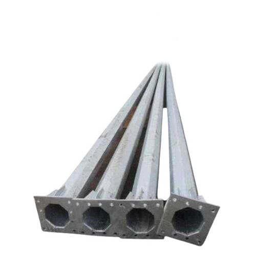 Silver Hot Dip Galvanized Iron Octagonal Lighting Pole