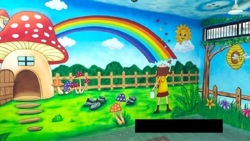 Without Frame Primary Educational School Wall Painting Services