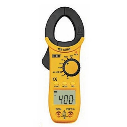 Auto 72T Handheld Digital Clamp Meter - Plastic, 185x65x28 mm, Blue/Black/Yellow | 200 hrs Battery Life, 2 Year Warranty, Industrial Usage