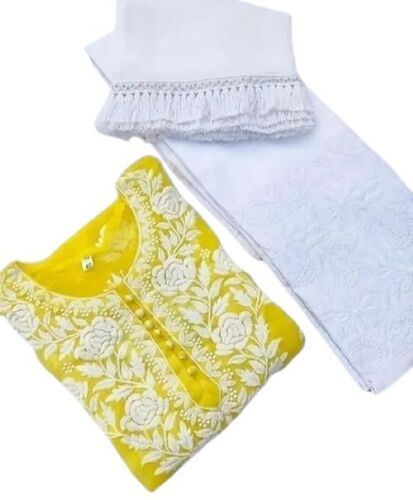 Chikankari Yellow Color Ladies Suit