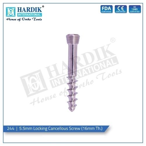 Silver 5.5Mm Locking Cancellous Screw 16Mm Thread