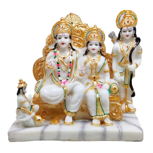 Resin Ram Darbar Statue Ram Sita Lakshman And Hanuman Marble Dust Idol ...