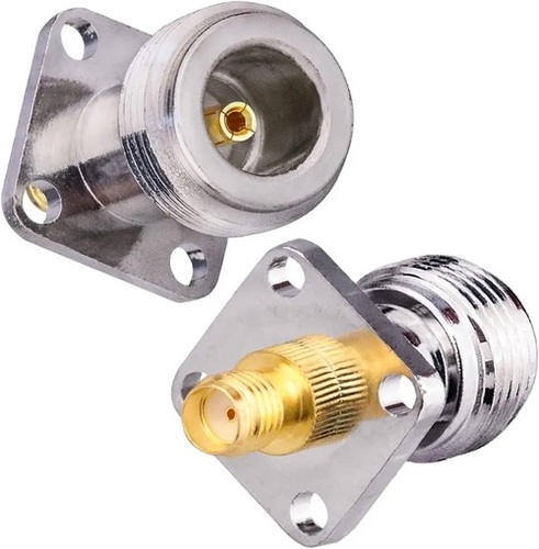 Four Hole Panel Mount N To SMA Coaxial Connector