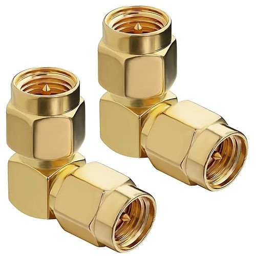 Gold Sma Male To Male Right Angle Adapter