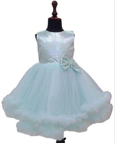 Babys Party Wear Sleeveless Frock - D.No. 1234