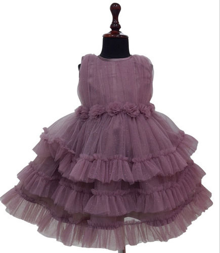 Babys Party Wear Sleeveless Frock - D.No. 716
