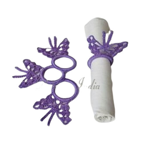 Purple Ccnr130 Crochet Napkin Ring