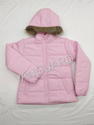 Girls Full Sleeve Winter Jacket With Hood Around Fur