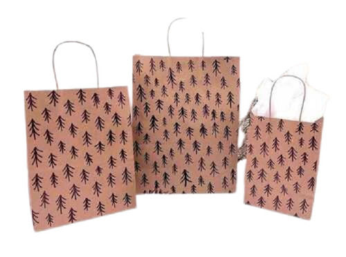 Single Compartment Eco Friendly Printed Disposable Kraft Paper Carry Bag