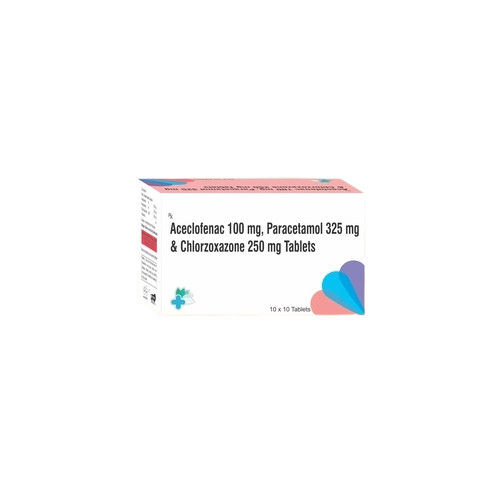 एसिक्लोफेनाक 100 मिलीग्राम पेरासिटामोल 325 मिलीग्राम और क्लोरज़ोक्साज़ोन 250 मिलीग्राम टैबलेट