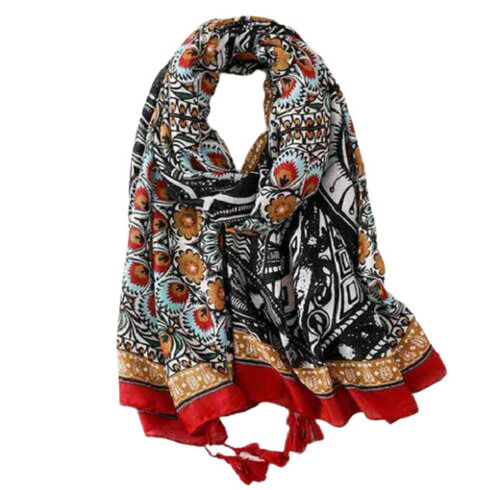 Daily Wear Skin Friendly Lightweight Printed Cotton Fancy Women Scarf