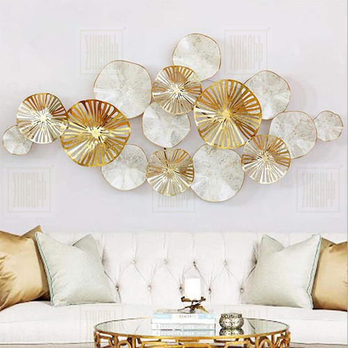 30x20 CM Gold Golden Flower Metal Wall Art