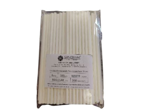 Disposable White Paper Drinking Straw