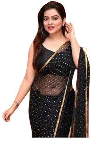 Floating Funnel Skimmers Party Wear Lightweight Shrink Resistant Bollywood Designer Sarees For Ladies