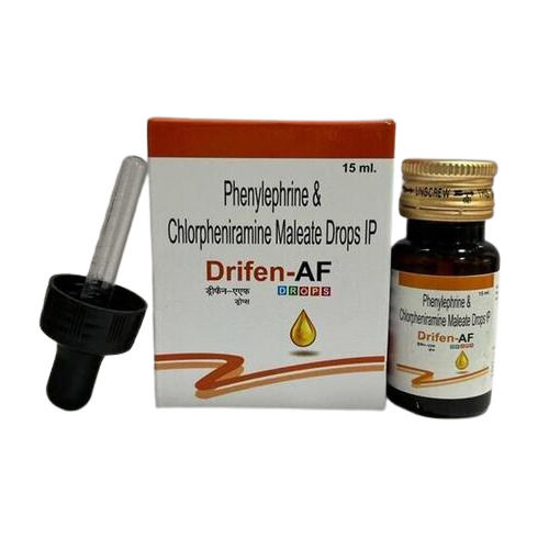  फिनाइलफ्राइन और क्लोरफेनिरामाइन मैलेट ड्रॉप्स IP Drifen-AF 15 Ml
