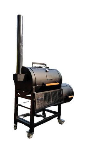 Floor Mounted High Efficiency Offset Smoker And Charcoal Bbq Grill