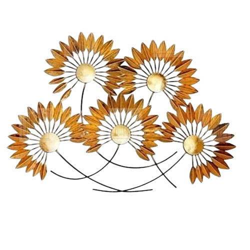 Golden Zincopp CMWA-13 Large Flowers Decorative Wall Art Hanging Sculpture