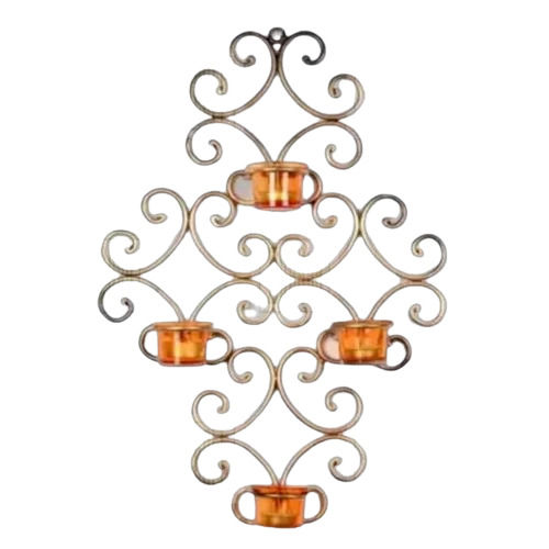 Coated Modern Designed Iron Black Decorative T Light Candle Holder