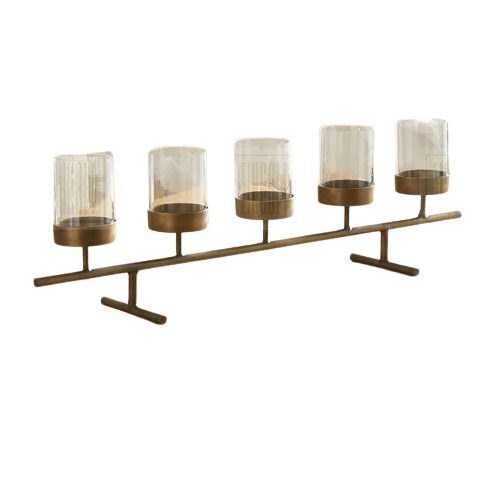 Coated Cylindrical Shape Iron Table T-light Candle Holder