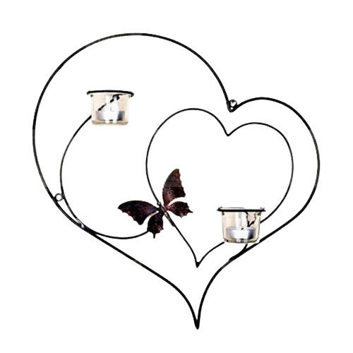 Wall Mounted Iron Heart Shape Candle Tealight Holder For Home at Best Price in Moradabad