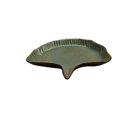 10 Inch Inch Modern Green Ceramic Shell Platter Size: 350