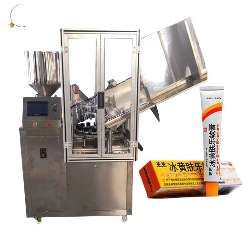 Full Automatic Aluminum Tube Glue Filling And Folding Tail Machine Capacity: 30-60 Pcs/Min