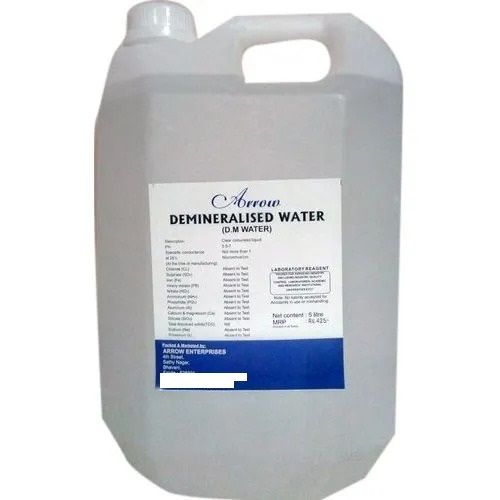 White 100% Pure Demineralised Water, Packaging Size 5 Ltr