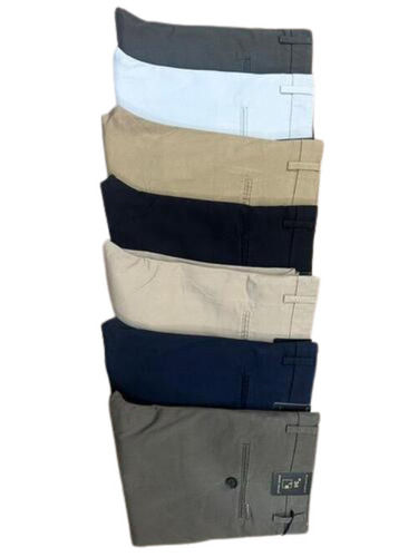 Multi Color Plain Pattern Regular Fit Mens Cotton Pant