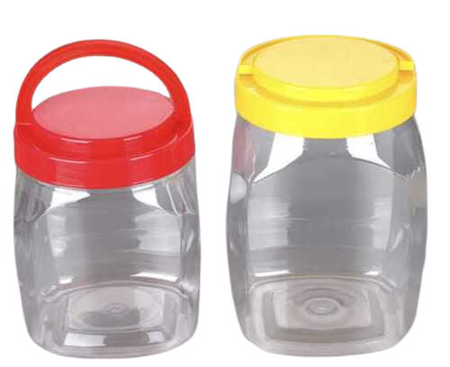 Multi Color Square Pet Jar With Handle For Transparent Food Grade And Candy Internal Dimension: Customized