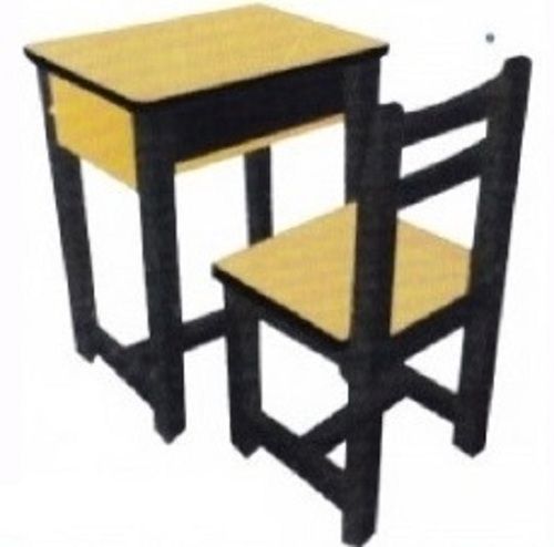  लकड़ी की कुर्सी के साथ सिंगल सीटर वुडन डेस्क 