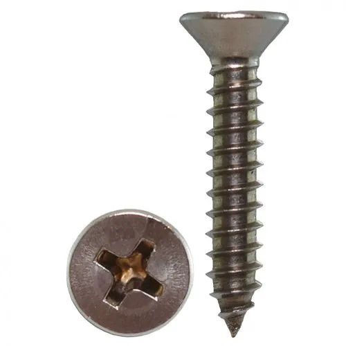 Silver Corrosion Resistant Stainless Steel Csk Self Tapping Screw