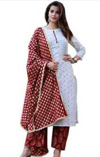 Ladies Banarasi Cotton Suit For Casual Wear